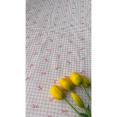 Vải thô cotton (SLx0.5m khổ 1.45m) kate lụa 3D in hoa