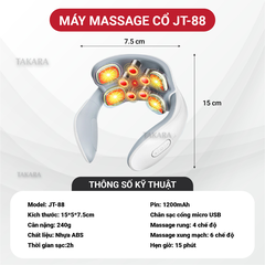 Máy Massage Cổ Vai Gáy JT88, Mát Xa Xung Điện Cùng 5 Đầu Rung Takara Làm Giảm Nhức Mỏi BH 12 Tháng