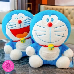 28cm - 30cm Doraemon nhồi bông mềm mịn lông xù cho bé, Doremon ngồi xinh xắn