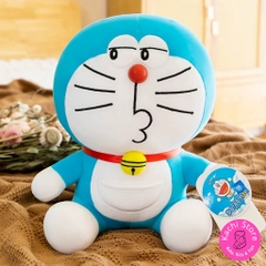 28cm - 30cm Doraemon nhồi bông mềm mịn lông xù cho bé, Doremon ngồi xinh xắn