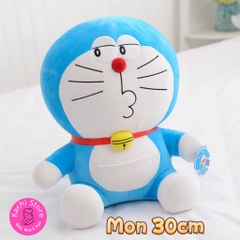 28cm - 30cm Doraemon nhồi bông mềm mịn lông xù cho bé, Doremon ngồi xinh xắn
