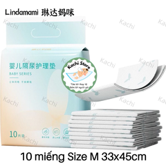 Tấm lót thay tã chống thấm cho bé sơ sinh Lindamami mỏng vừa dùng 1 lần