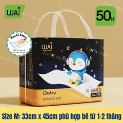 WAI Miếng Lót Chống Thấm Cho Bé Thay Tã Bỉm Wai, Tấm Lót Dùng 1 Lần