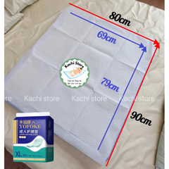 15 tấm đệm lót giường size to 80x120cm (loại dày) cho người già, miếng lót nước tiểu, đệm y khoa thay tã chống thấm