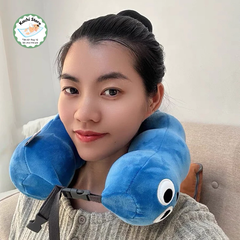 Gối cổ chữ U, gối Foam đàn hồi, gối du lịch xách tay, gối ngủ văn phòng dễ thương