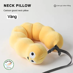 Gối cổ chữ U, gối Foam đàn hồi, gối du lịch xách tay, gối ngủ văn phòng dễ thương