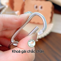 Ví nhỏ hình bánh quy dễ thương, bao vải đựng tai nghe phụ kiện