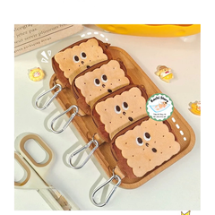 Ví nhỏ hình bánh quy dễ thương, bao vải đựng tai nghe phụ kiện