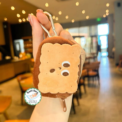 Ví nhỏ hình bánh quy dễ thương, bao vải đựng tai nghe phụ kiện