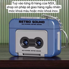 Móc khoá ghi âm, máy ghi âm mini retro có thể ghi âm 15-20 giây, Móc Khóa Máy Cassette Phát Nhạc