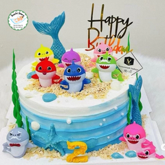 Set mô hình 8 con cá mập BABY SHARK trang trí dễ thương, mô hình nhựa, Mô Hình Đồ Chơi Búp Bê Quà Tặng Sinh Nhật Trẻ Em