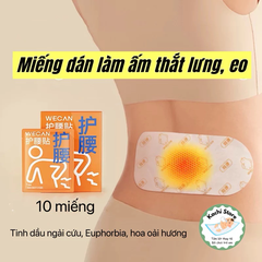 10 miếng dán EO THẮT LƯNG WECAN làm ấm giảm đau thắt lưng, eo tinh chất thảo dược