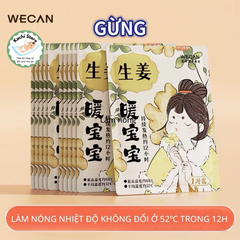 miếng dán GIẢM ĐAU BỤNG KINH chườm nóng thảo dược WECAN giảm đau nhức, giữ nhiệt
