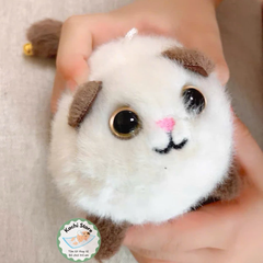 Móc khóa Mèo bông dây cót xoay đuôi dễ thương