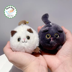 Móc khóa Mèo bông dây cót xoay đuôi dễ thương