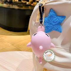 Móc khoá cá mập cắn cáp có dây cót hottrend, đồ chơi độc lạ, móc khoá cá mập cắn dây sáng tạo