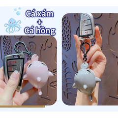 Móc khoá cá mập cắn cáp có dây cót hottrend, đồ chơi độc lạ, móc khoá cá mập cắn dây sáng tạo