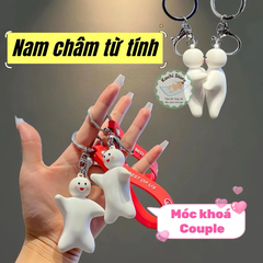 Móc khoá tình nhân Valentin nam châm hút nhau, móc khoá cặp đôi dễ thương