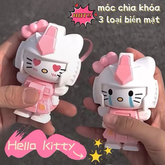 Đồ chơi móc khoá mèo Hello Kitty đổi mặt dễ thương, búp bê thay đổi khuôn mặt