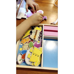 Đồ chơi ghép hình nam châm thay trang phục cho Heo Peppa hộp gỗ 25 chi tiết nam châm