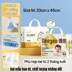 20 miếng - Deeyeo Miếng lót thay tã bỉm chống thấm dùng 1 lần cho bé sơ sinh