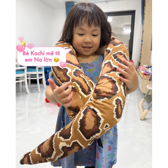 Rắn nhồi bông khổng lồ mềm mịn, đồ chơi rối tay độc lạ