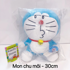 28cm - 30cm Doraemon nhồi bông mềm mịn lông xù cho bé, Doremon ngồi xinh xắn