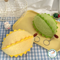 Móc khoá đồ chơi Sầu Riêng nhồi bông múi rời, đồ chơi giảm căng thẳng, quà tặng trang trí dễ thương