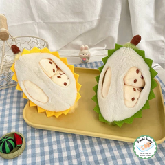 Móc khoá đồ chơi Sầu Riêng nhồi bông múi rời, đồ chơi giảm căng thẳng, quà tặng trang trí dễ thương