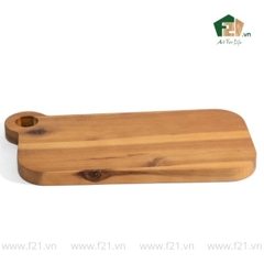 Thớt chữ nhật gỗ tự nhiên bo góc có lỗ treo
