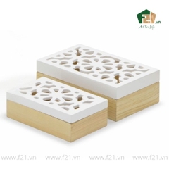 Hộp đựng chữ nhật nắp khoét lỗ họa tiết