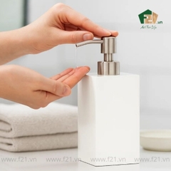 Bình chữ nhật đựng xà phòng sơn mài trắng