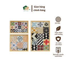 Khay gỗ in họa tiết hoa văn