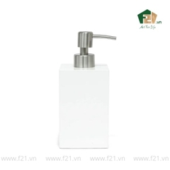 Bình chữ nhật đựng xà phòng sơn mài trắng