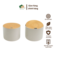 Thùng tròn sơn mài có nắp thụt