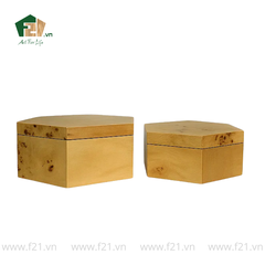 Hộp lục giác vân mắt gỗ độc đáo sang trọng