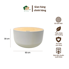 Thùng tròn sơn mài có nắp thụt