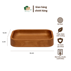 Đĩa gỗ chữ nhật bo góc
