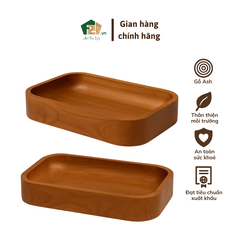 Đĩa gỗ chữ nhật bo góc