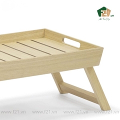 Bàn khay gấp để giường gỗ sồi hình chữ nhật