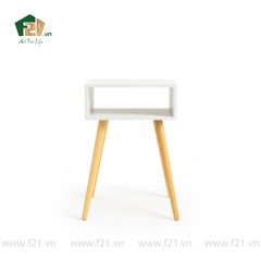 Bàn chữ nhật mini decor 4 chân sơn mài màu trắng