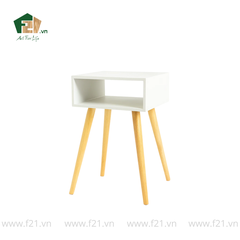 Bàn chữ nhật mini decor 4 chân sơn mài màu trắng