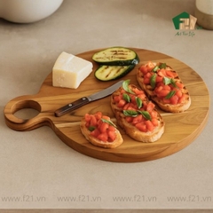 Thớt tròn gỗ tự nhiên có tay cầm khoét lỗ