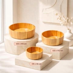 Tô tròn thành đứng gỗ tự nhiên vân sóng độc bản