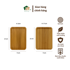 Đĩa gỗ hình chữ nhật tối giản