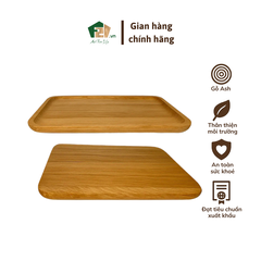 Đĩa gỗ hình chữ nhật tối giản