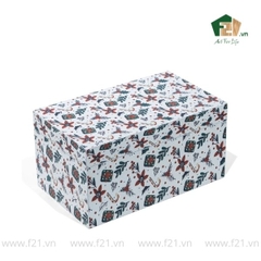 Hộp đựng chữ nhật sơn mài họa tiết giáng sinh