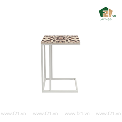 Bàn chữ nhật decor gỗ dáng chữ C nghệ thuật