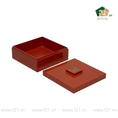 Hộp đựng vuông sơn mài núm in hình bướm