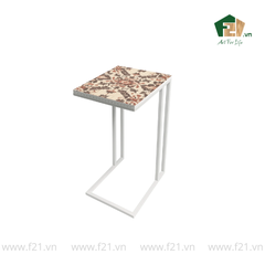 Bàn chữ nhật decor gỗ dáng chữ C nghệ thuật